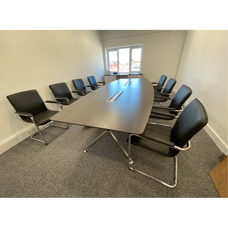 Nero Executive Boardroom Table With Two Cable Ports